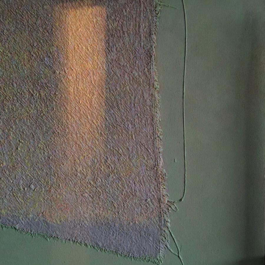 painting detail with sun light (oil on canvas mounted on a cradled wood panel)